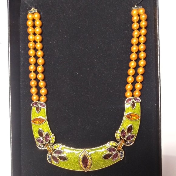 HEIDI DAUS Crystal & Faux Pearls Necklace w/ Box~ Looks New.. - Picture 3 of 7